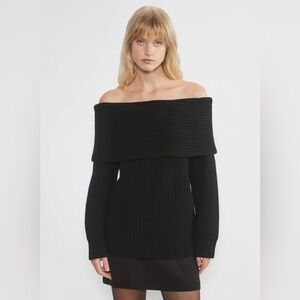 Brand new ! Off Shoulder Grey Thick Wool Women's Sweater Dress size L